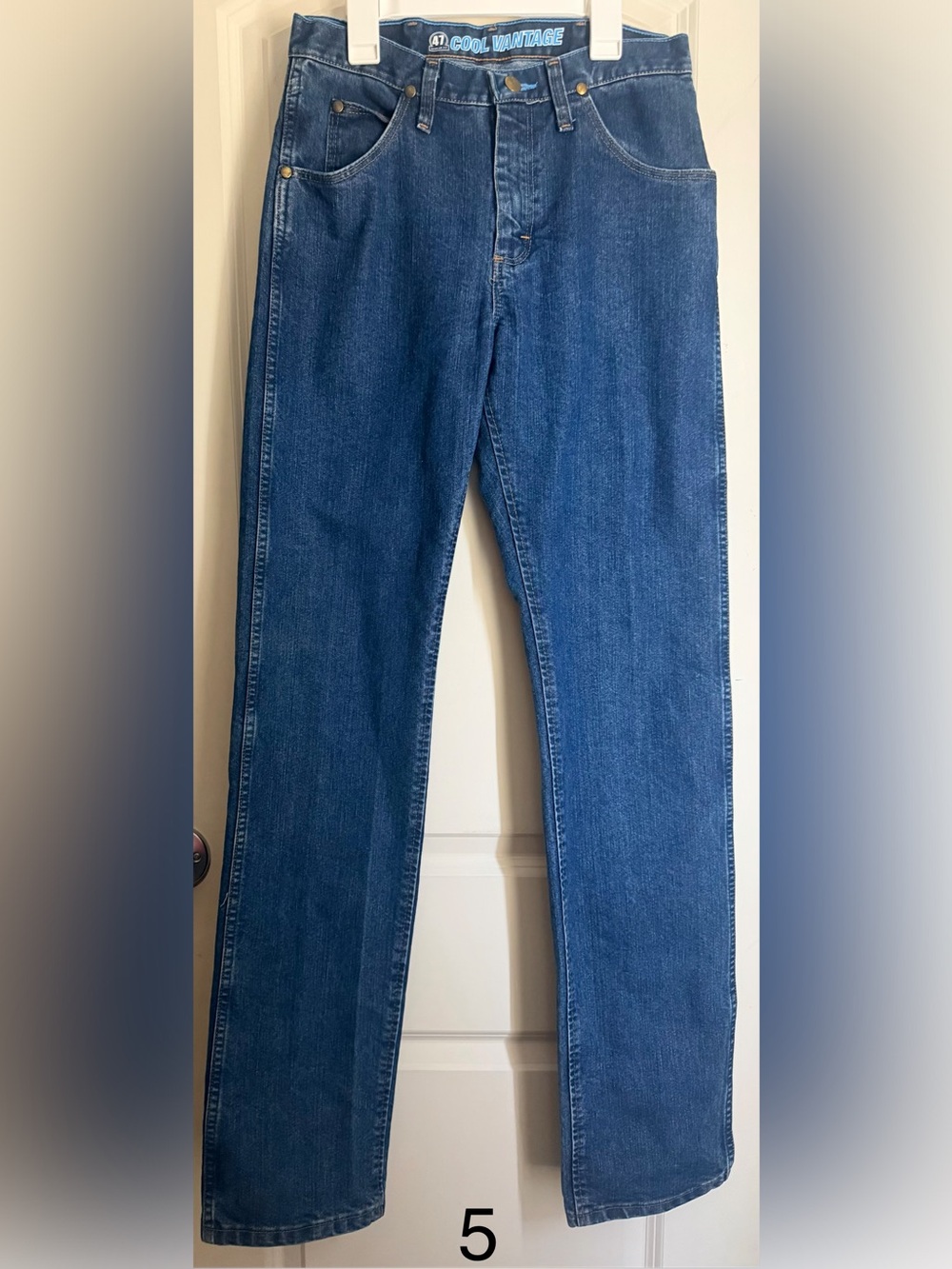 Wrangler cool vantage 47 regular fit Straight-Leg Men's Denim Jeans Classic Blue